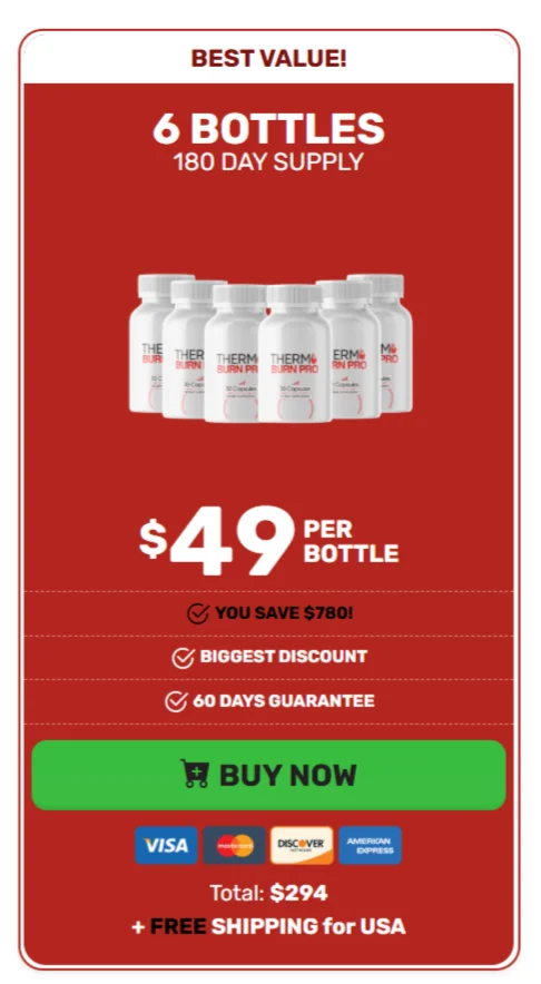 Thermo Burn Pro™ 6 bottles pricing